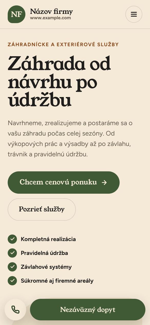 Ukázka dema na telefonu